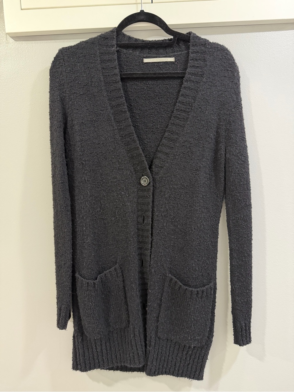 Rubbish Charcoal Gray Longline Button Pocket Cardigan
